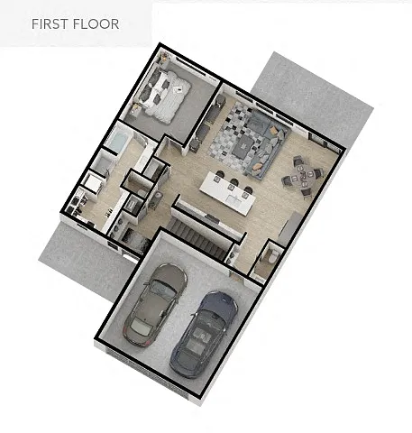 Floor plan Twin Home 4-Bed w/ Finished Basement