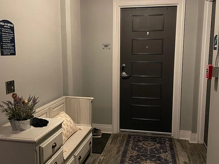 Upper floor lobby 501 door