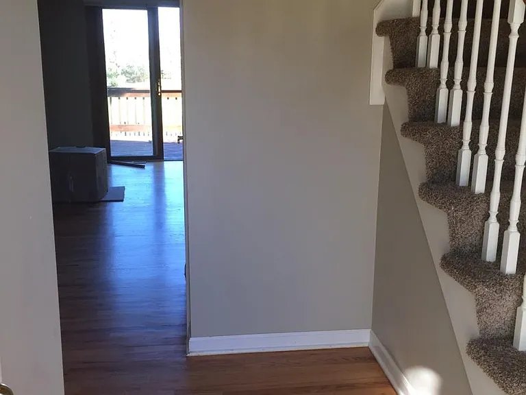 View after coming in. Closet door to the left