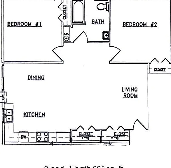 2 Bed 1 Bath | 995 sqft