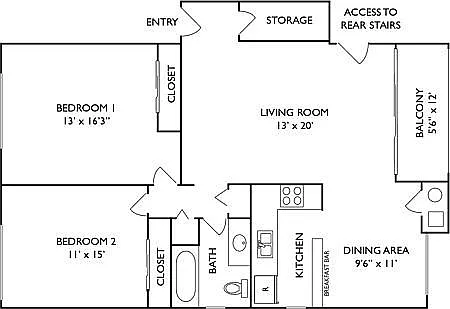 Floor plan Two Bedroom