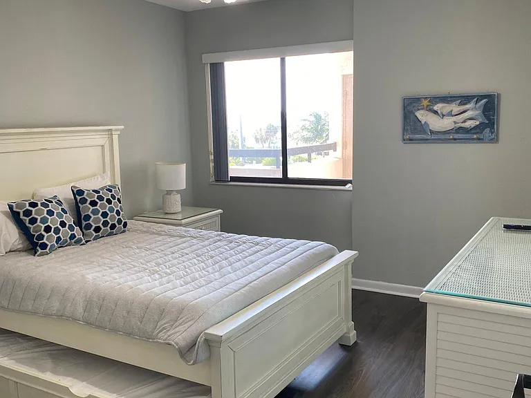 Second bedroom. Full-size bed with twin trundle