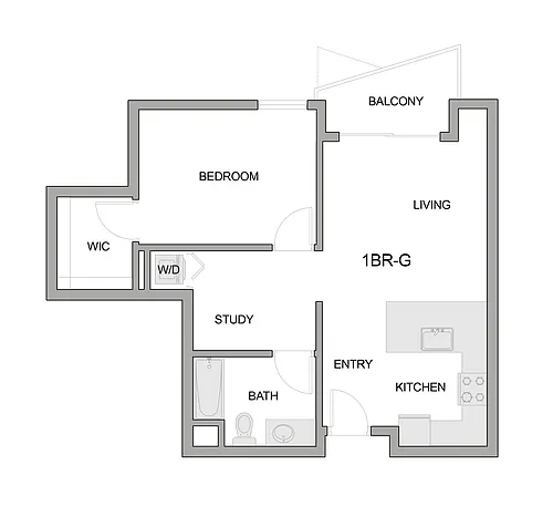 Floor plan 1br-g