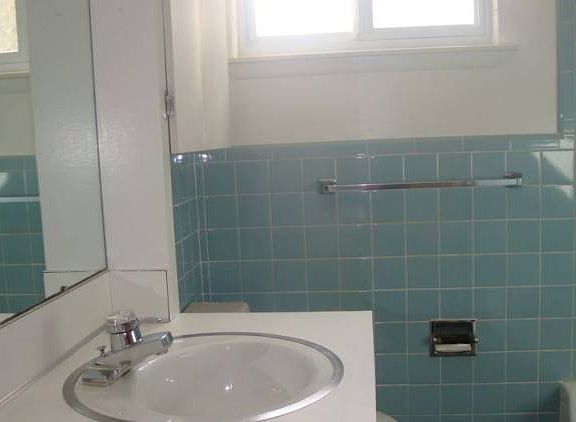 Ceramic tile bath.