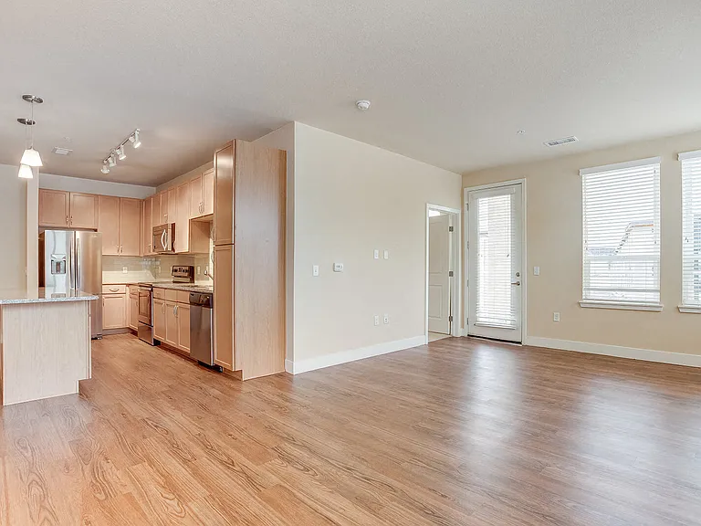 Enjoy wood floors in the living space