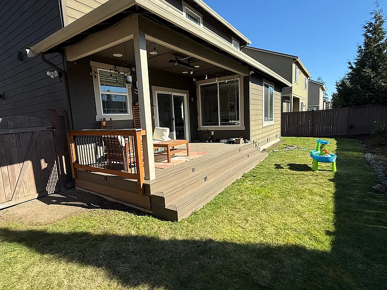 Backyard with deck