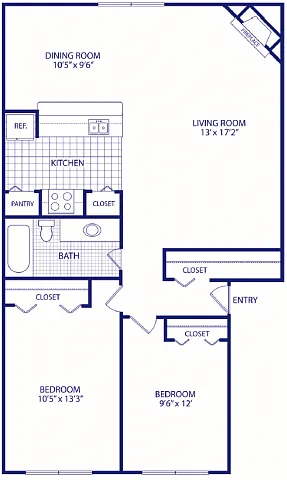 Floor plan 2 bed 1 bath