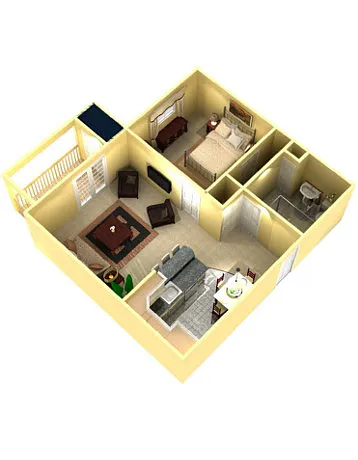 Floor plan 1 Bedroom- Premium