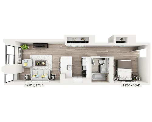 Floor plan Studio w/Alcove P