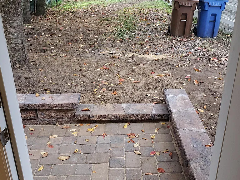 Small back patio and yard