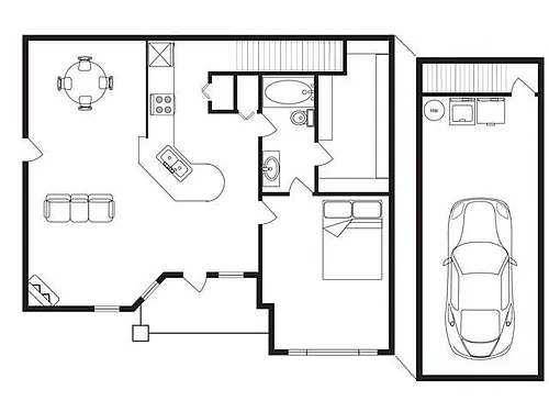 Floor plan 1 Bed, 1 Bath
