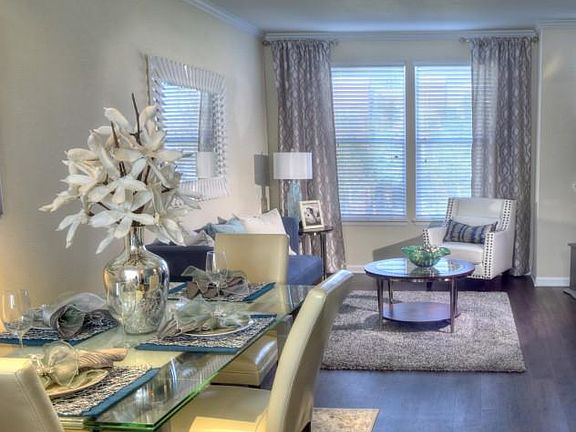 Kitchen opens to living space (model shown)