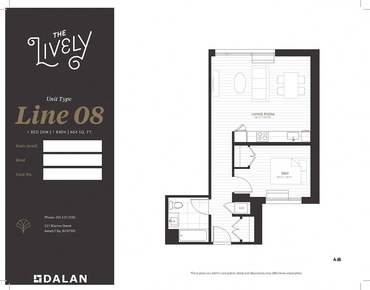 Floor plan 1 BED | 1 BATH - LINE 08