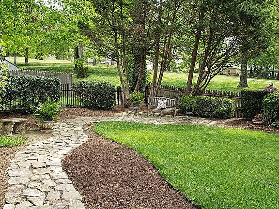 Walkway to sitting area