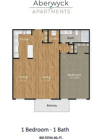 Floor plan 1 Bed x 1 Bath B