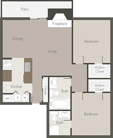 Floor plan 2 Bed 2 Bath_A