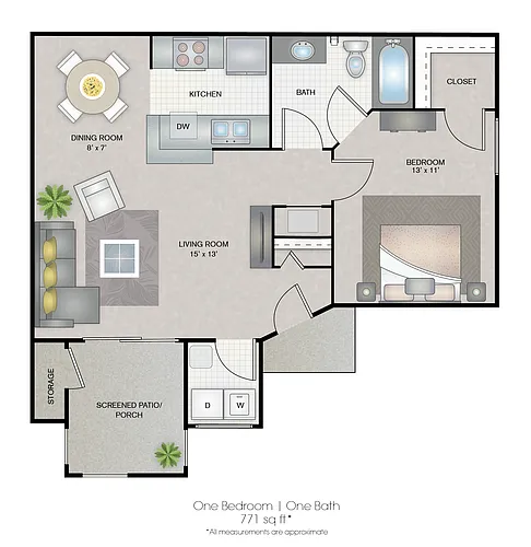 Floor plan One Bedroom