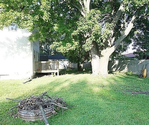 Side view of backyard 