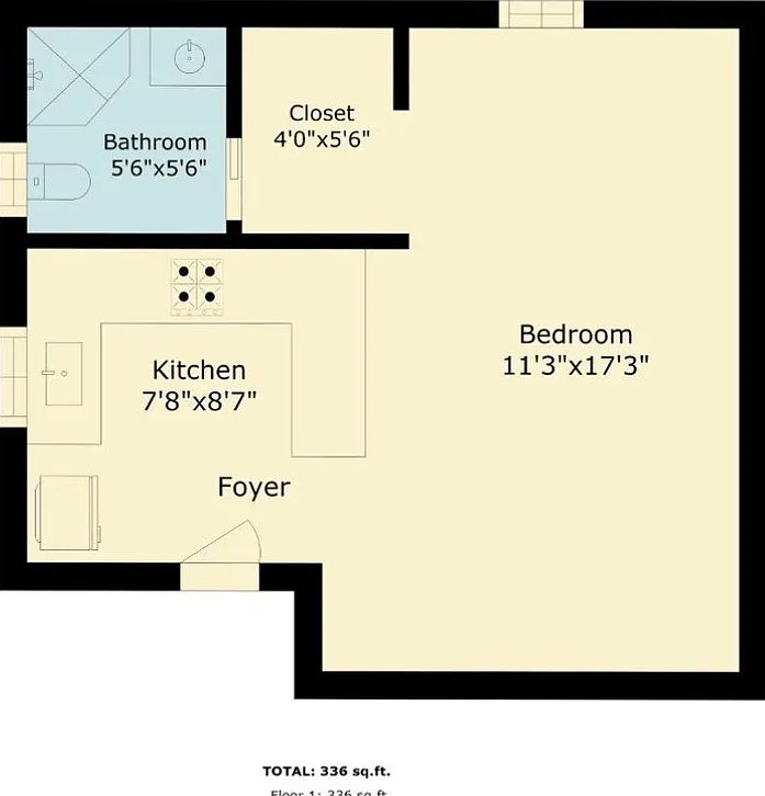 Studio, 350 sqft, $3,500 — Photo 1
