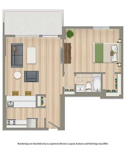 Floor plan 1 Bedroom H