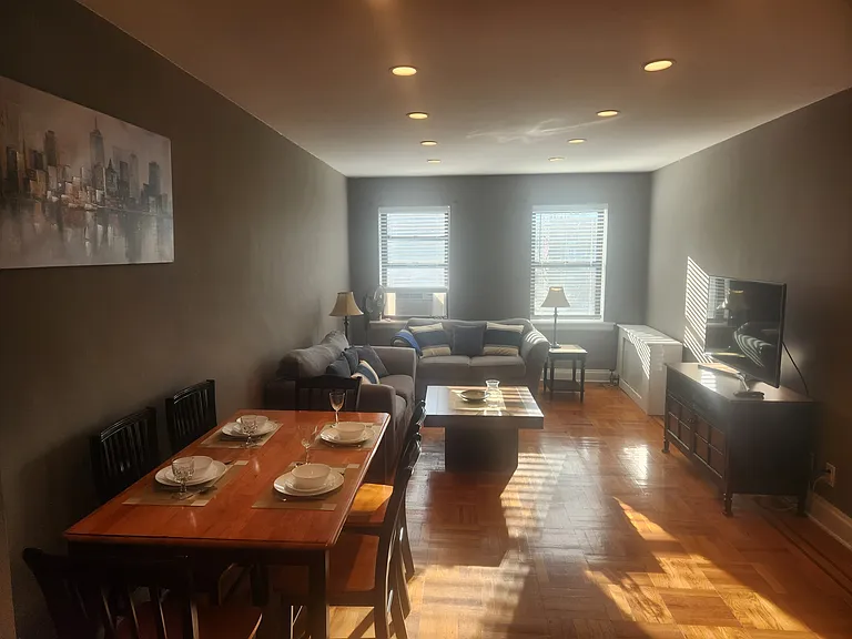 Dining room table seats 8 people