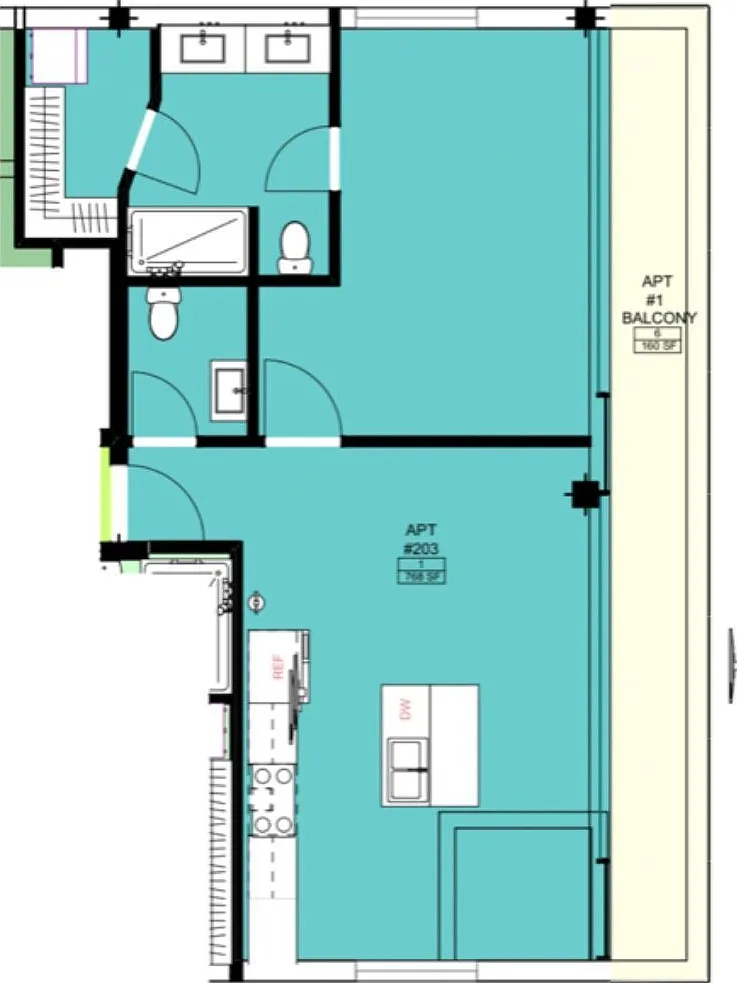 1 bed, 1.5 bath, 768 sqft, $2,000 — Photo 4