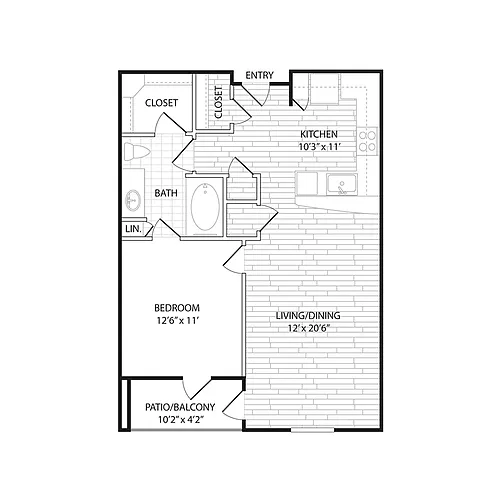 Floor plan A2 - One Bedroom