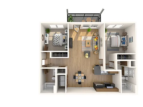Floor plan 2 Bedrooms 2 Bathrooms