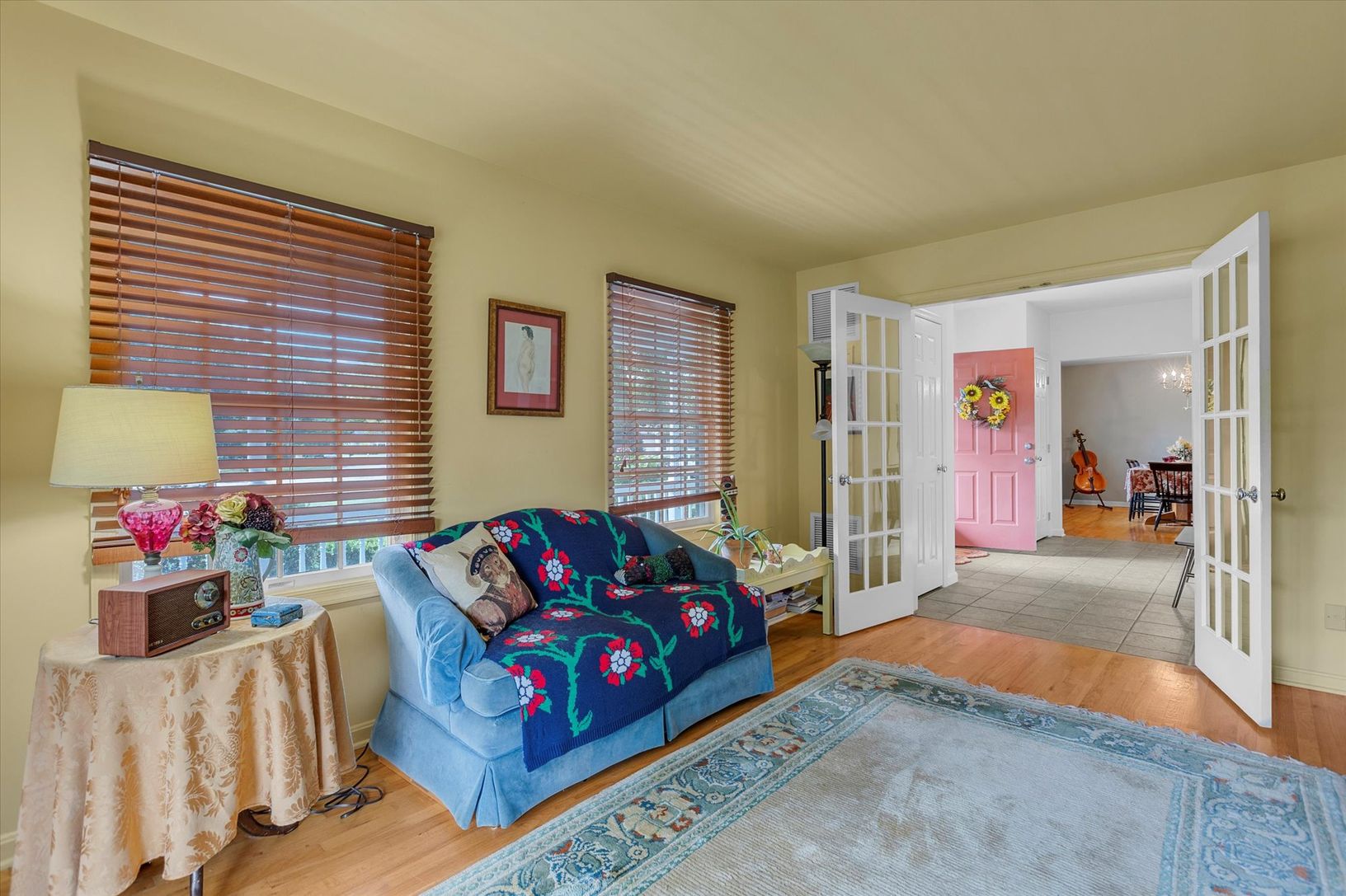 Living Room or Den with Wood Floors