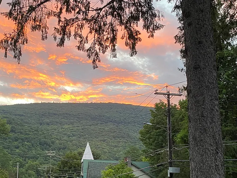 Scenic view from the front of the property looking toward the charming village of Phoenicia.