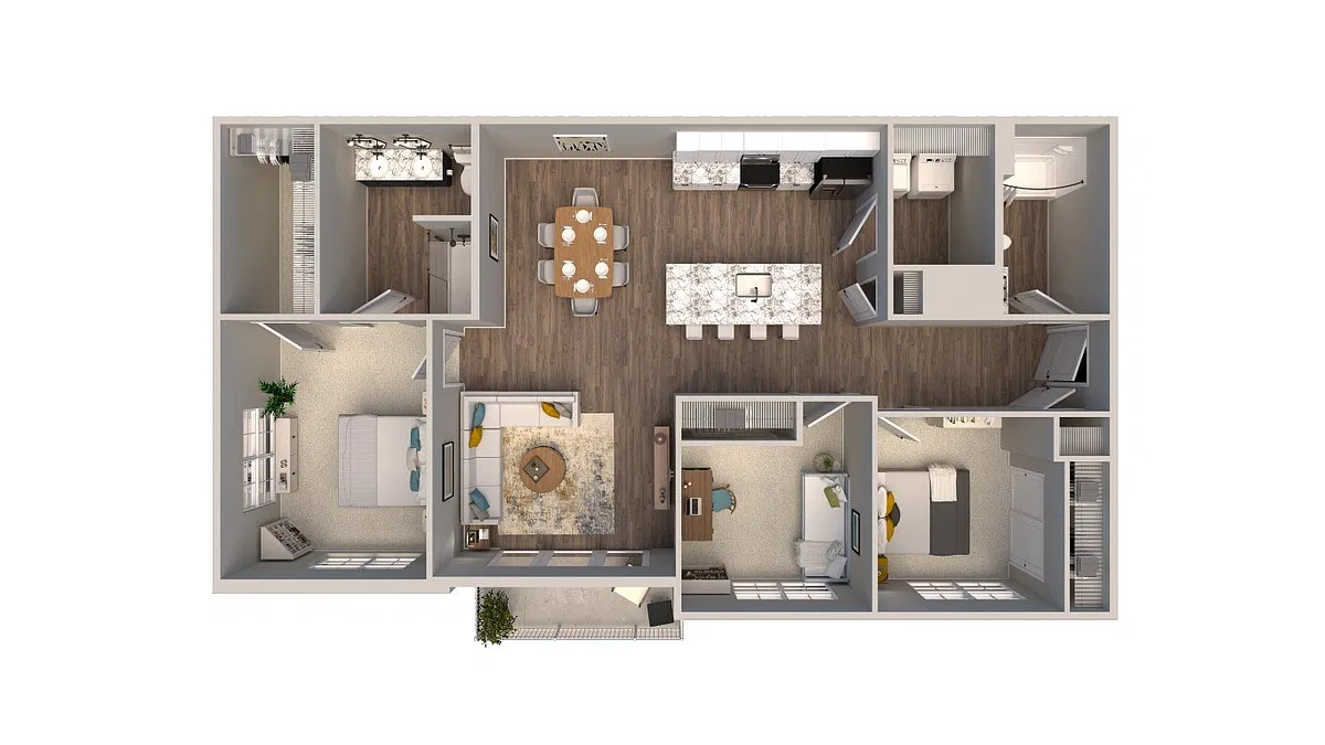 Floor plan 3 Bed 2 Bath D