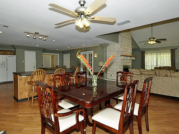 The dining room is situated off the kitchen and den - open floorplan!