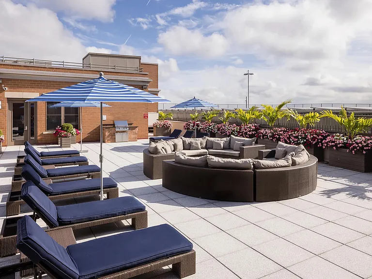 Lounge in the sun on our rooftop terrace in Morristown, NJ.