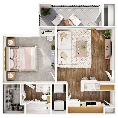 Floor plan A2 - 1bed/1bath
