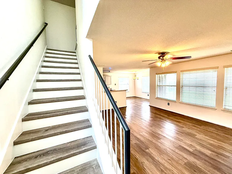 New stairs and living room