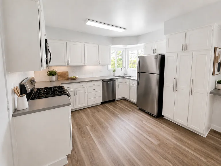 Large Kitchen with stainless steel appliances and a gas range
