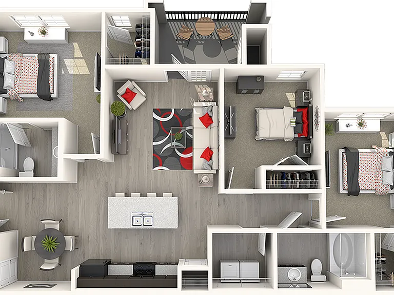 3 Bedroom | 2 Bath | 1291 SF 3 Bedroom | 2 Bath | 1291 SF