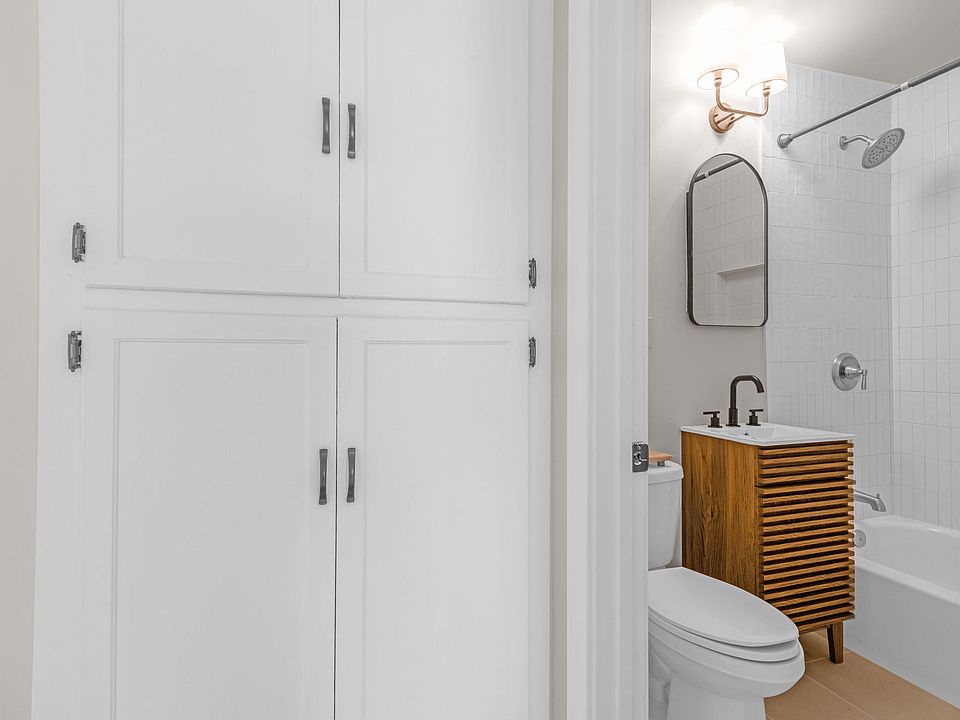 Hall storage, and hall bath with tub