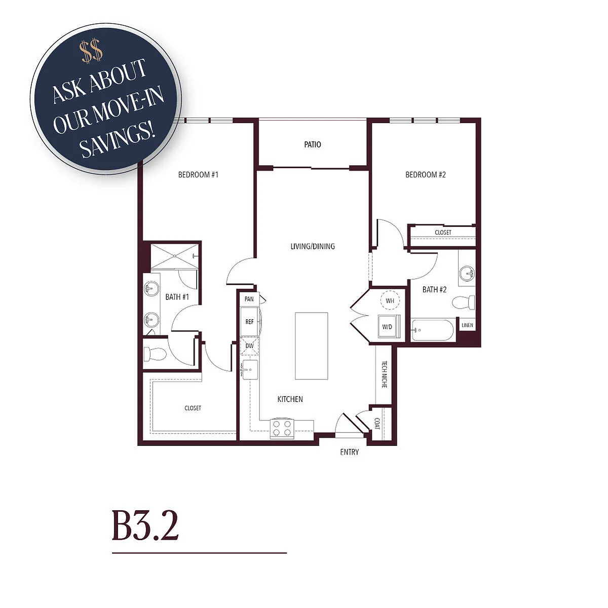 Floor plan B3.2 - ASK ABOUT OUR MOVE-IN SPECIALS!!