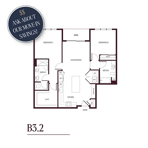 Floor plan B3.2 - ASK ABOUT OUR MOVE-IN SPECIALS!!