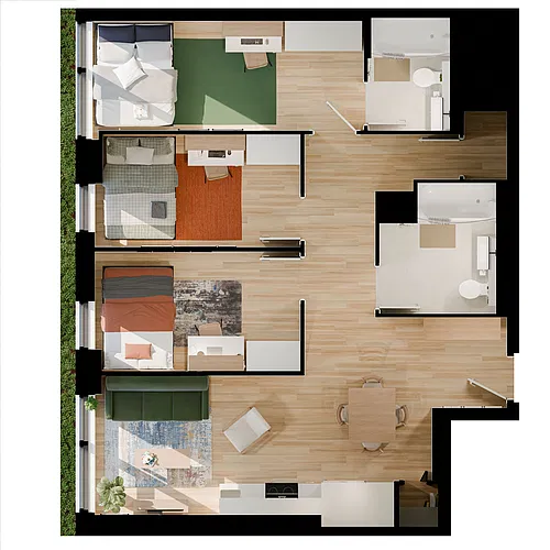 Floor plan 3 Bedroom 2 Bathroom