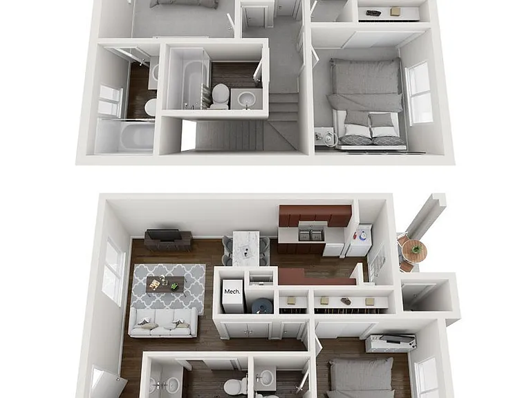 A 3D rendering of our Grand floor plan
