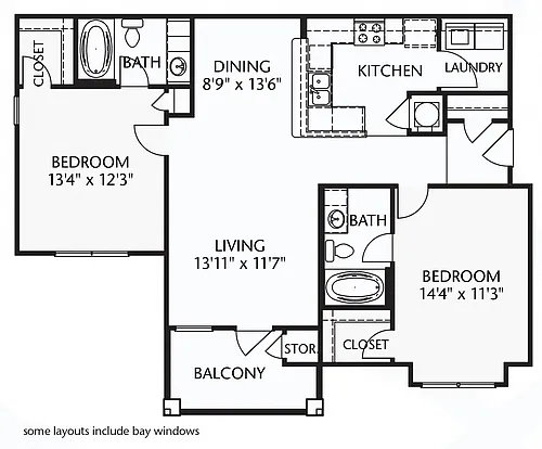 Floor plan The Sandford (unfurnished)