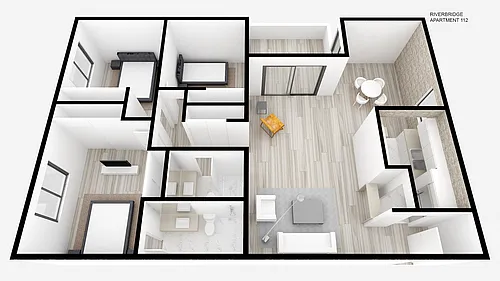 Floor plan Three Bed ~ Two Bath