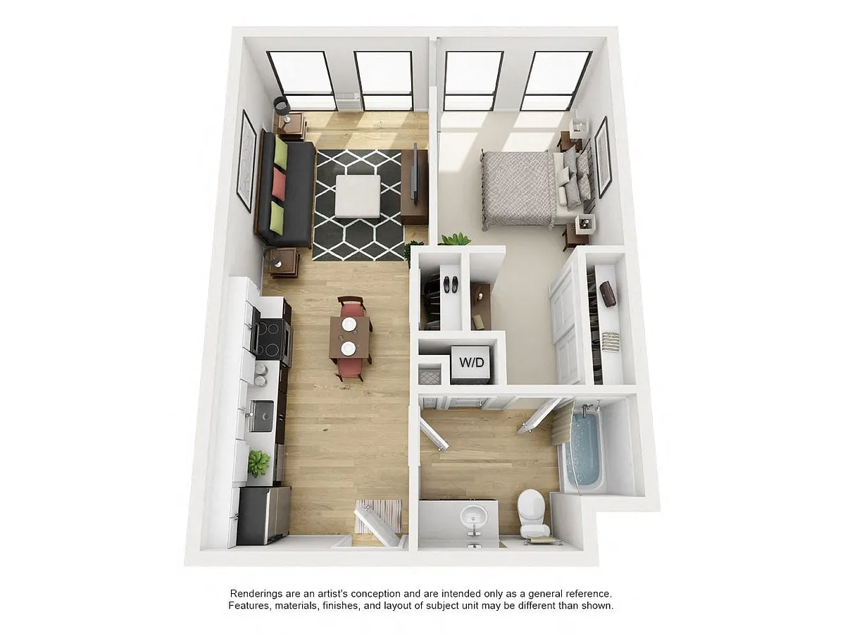 Floor plan 1 Bed 1 Bath A