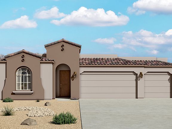 Spanish Elevation - 3 Car Garage