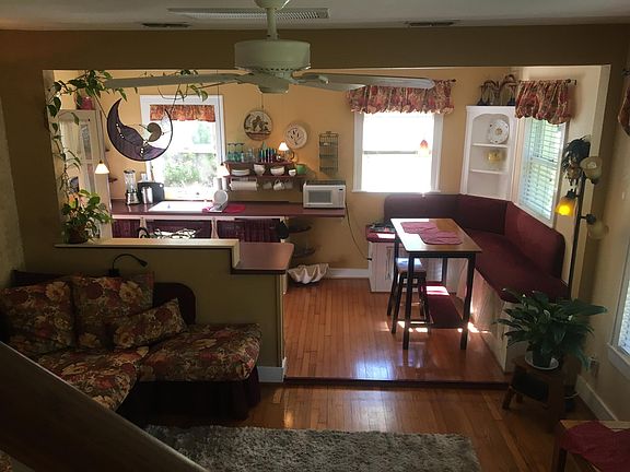 Looking from stairs into LR, DR and Kit