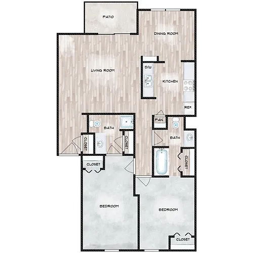 Floor plan 2 Bedroom 2nd Floor