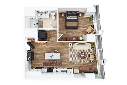 Floor plan One Bed- L