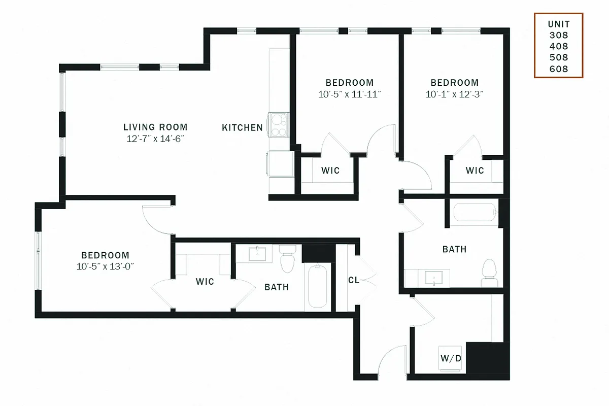 Floor plan Coen 3 Bedroom D1